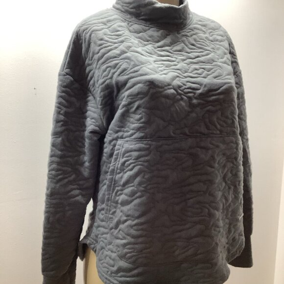 Nine West Active Size Large Women's Gray Quilted Sweatshirt With Pocket. New - Picture 3 of 7